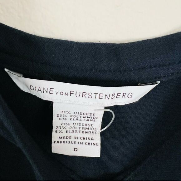 Diane von Furstenberg Women's Navy Blue Sleeveless Mini Dress Size 0 - Picture 5 of 5